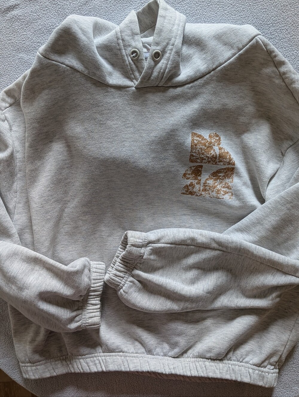 Anthropology Daily Practice Light Heather Gray Pullover with Subtle Logo Accent